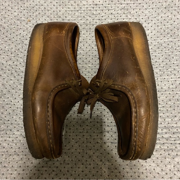 Clarks Originals Wallabees Brown Leather Crepe Sole Boots Low Top - Men’s 9 - Picture 8 of 11
